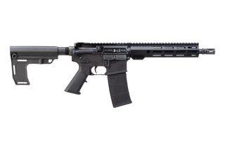 Semi-automatic AR-15 pistol, black.